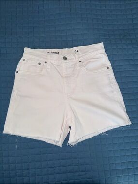 J. Crew Soft White Denim Frayed-Hem Shorts